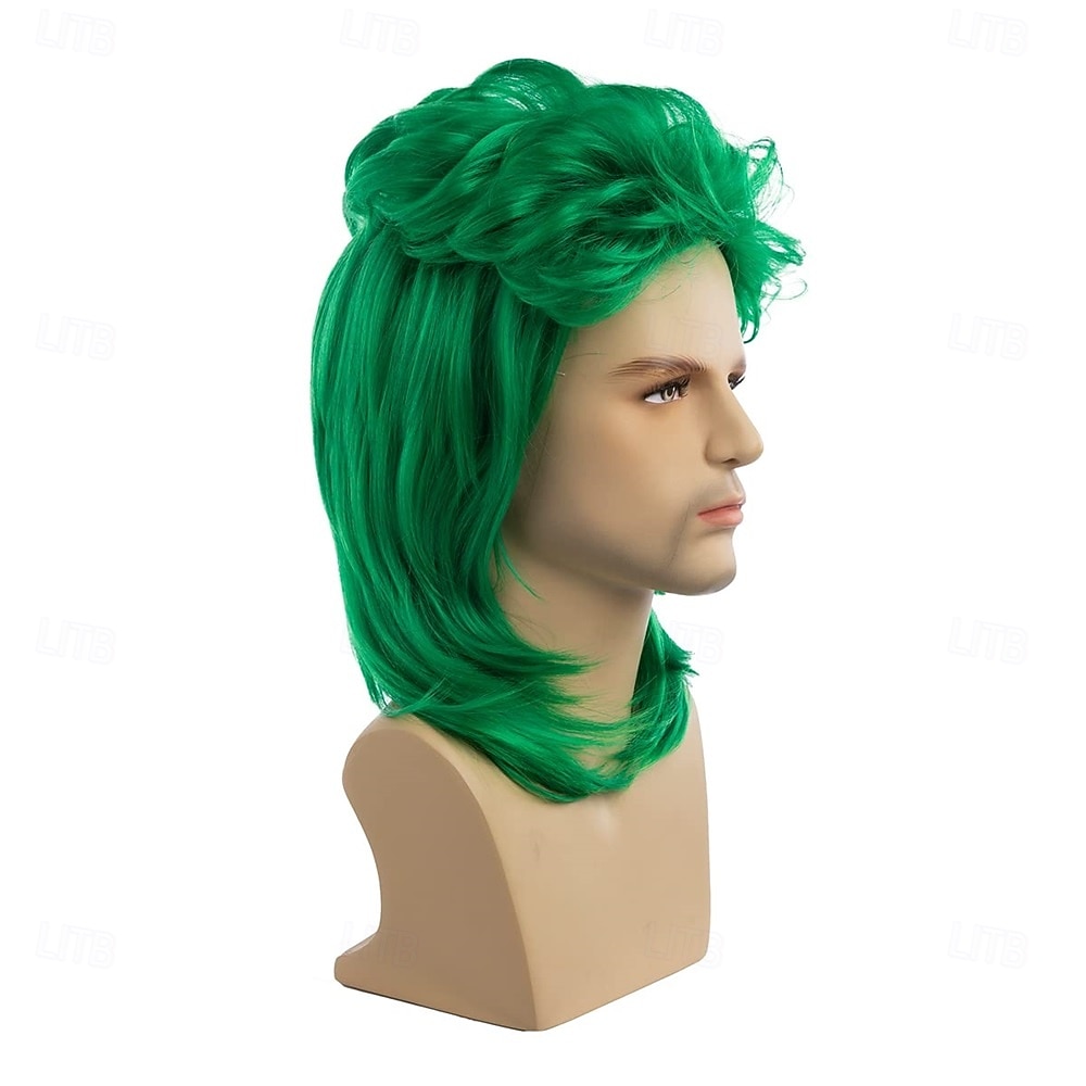 Grüne Perücken Mullet-Perrücken grün lockig 70er 80er Retro Cosplay-Kostümperücke Disco-Perrücken 2026 - $21.99 –P5