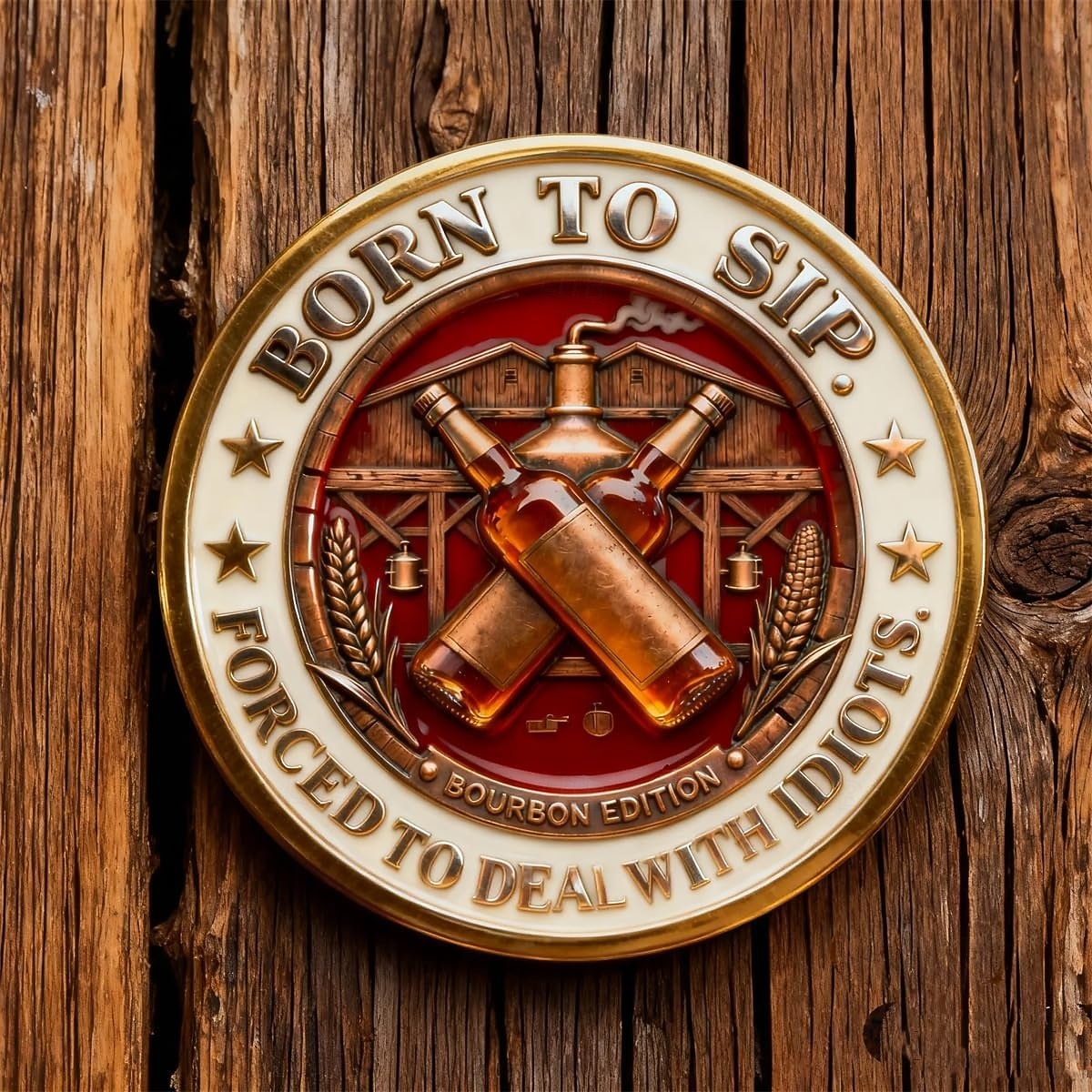 Old Bastards Bourbon Club samlemynt, bourbon fikser nesten alt – idioter ikke inkludert utfordringsmynt, vintage whisky &Bourbon-samlemynt, Old Bastards Whiskey Club-mynt 2026 - $21.99 –P6