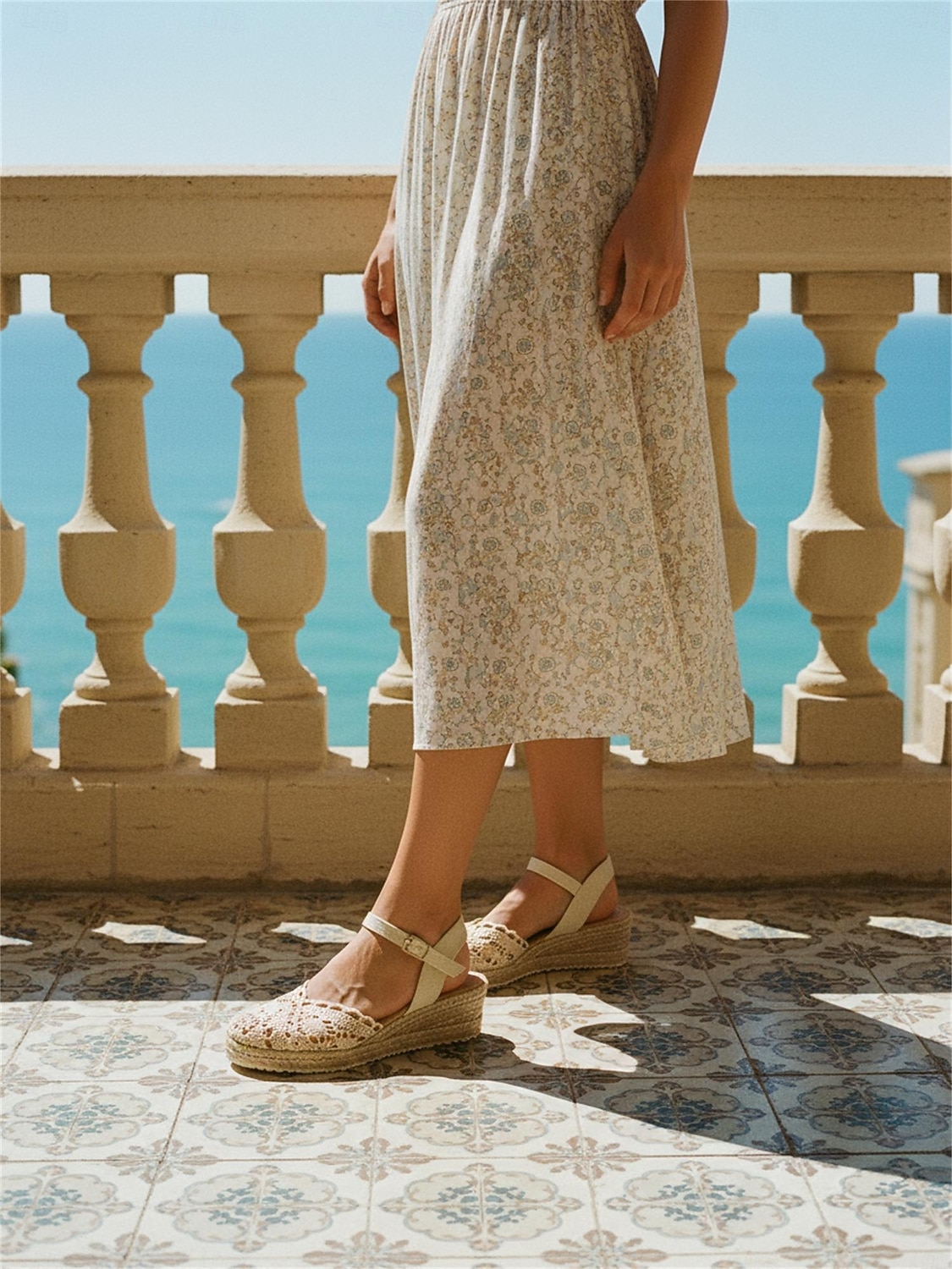 Women's Beige Boho Crochet Espadrille Wedge Sandals – Ideal for Summer Vacations, Beach Resorts and Casual Getaways 2026 - $46.99 –P3