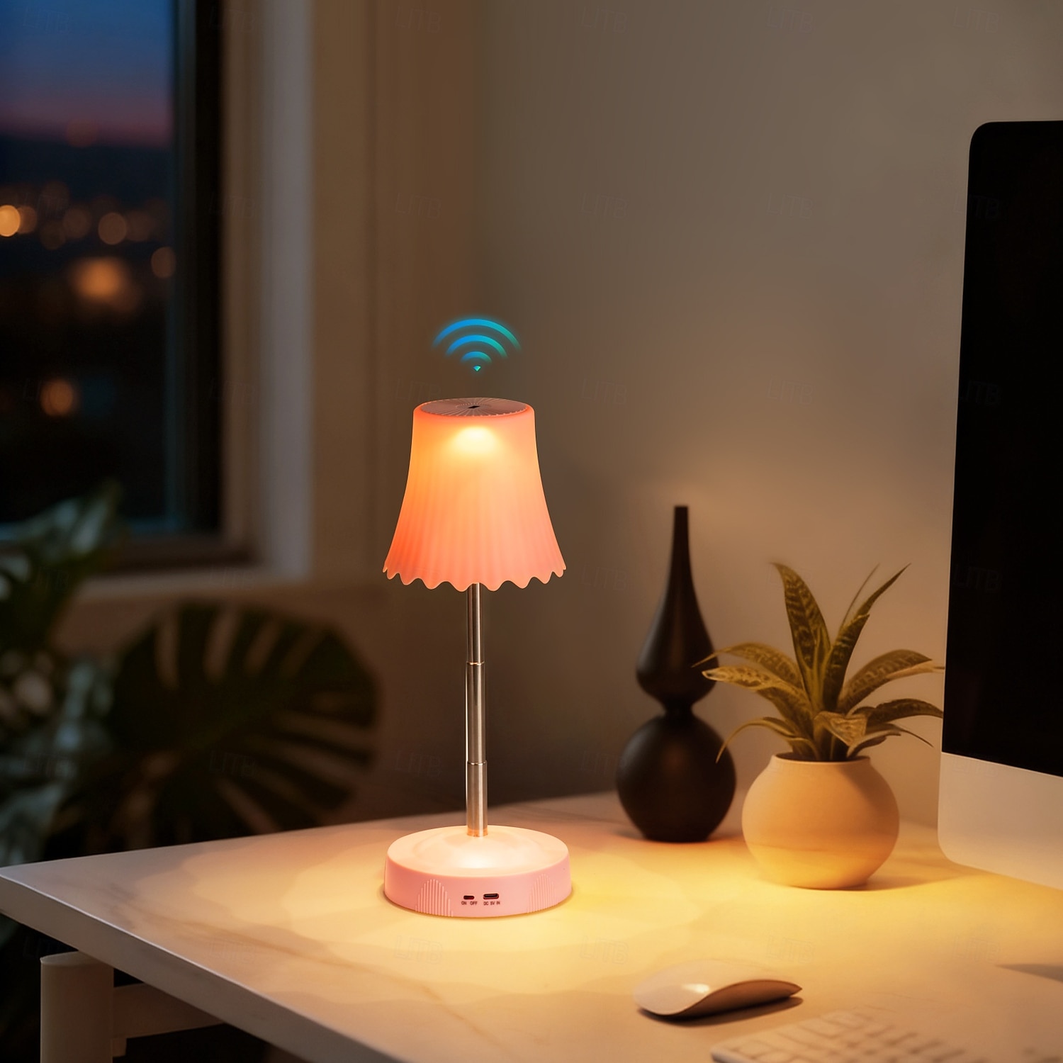 Lampka nocna reagująca na gesty, z regulowanym na wysokość drążkiem, zmieniająca 7 kolorów &Lampa stołowa z 3 trybami RGB i bezdotykowym sterowaniem gestami, bezstopniowo ściemnialna lampka nocna do 2026 - $29.99 –P3