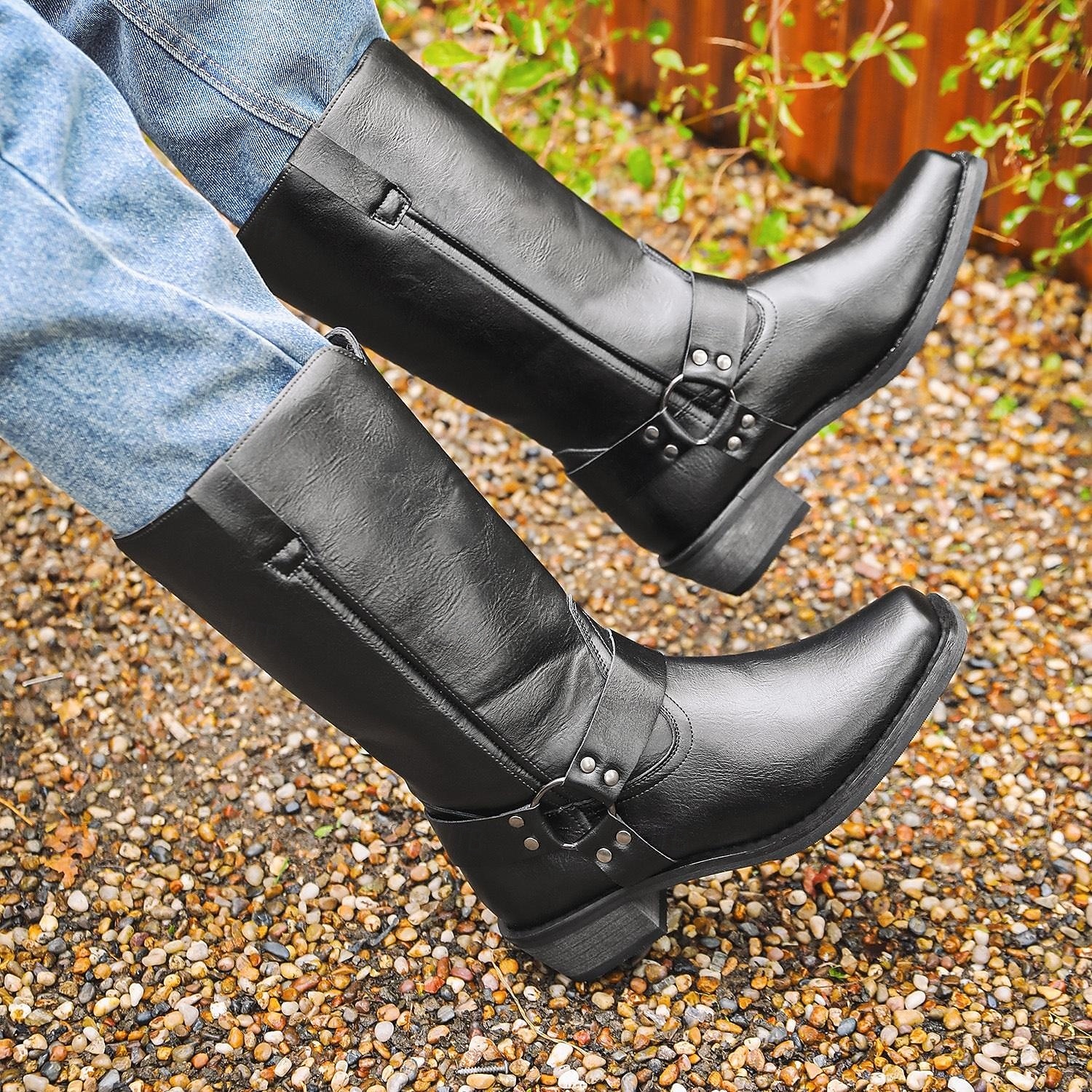 Herre Støvler Cowboy Western støvler Retro Gange Fritid Daglig PU Bekvem Støvletter Tøfler Mørkebrun Gulbrun Svart Vår Høst 2026 - $64.99 –P5