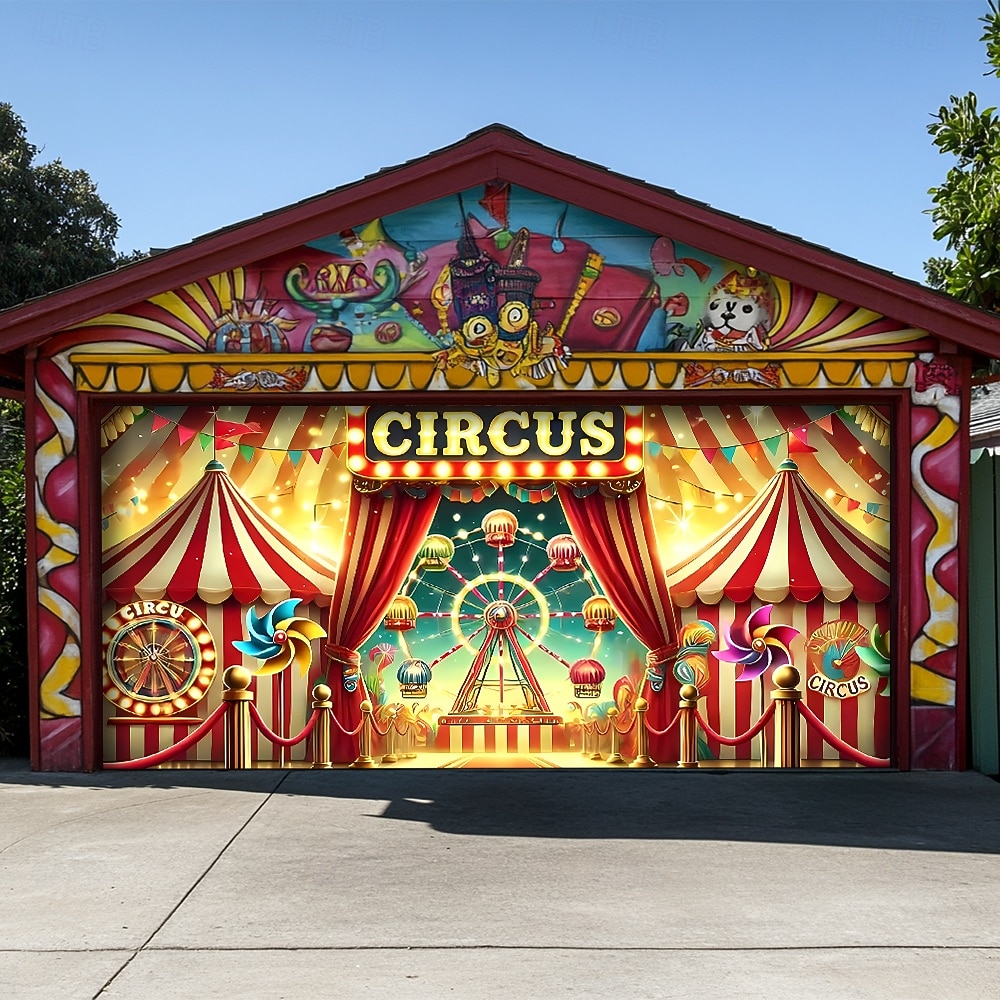 Mardi gras Garasjeportdeksel Stor opphengning sirkus Luksus 3D Party Utendørs Bakgrunner for skyting Inngangsdør Maskerade Hjemmedekor 2026 - $29.99 –P4