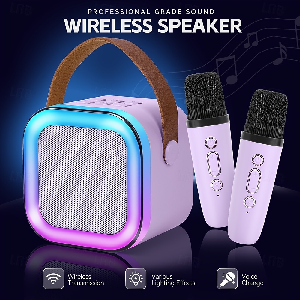Wireless Microphone and Speaker Set Includes A Dynamic Microphone USB-charging Karaoke Machine Portable Handheld Karaoke System Great Valentine's Day Gift for Lover 2026 - $20.99 –P5