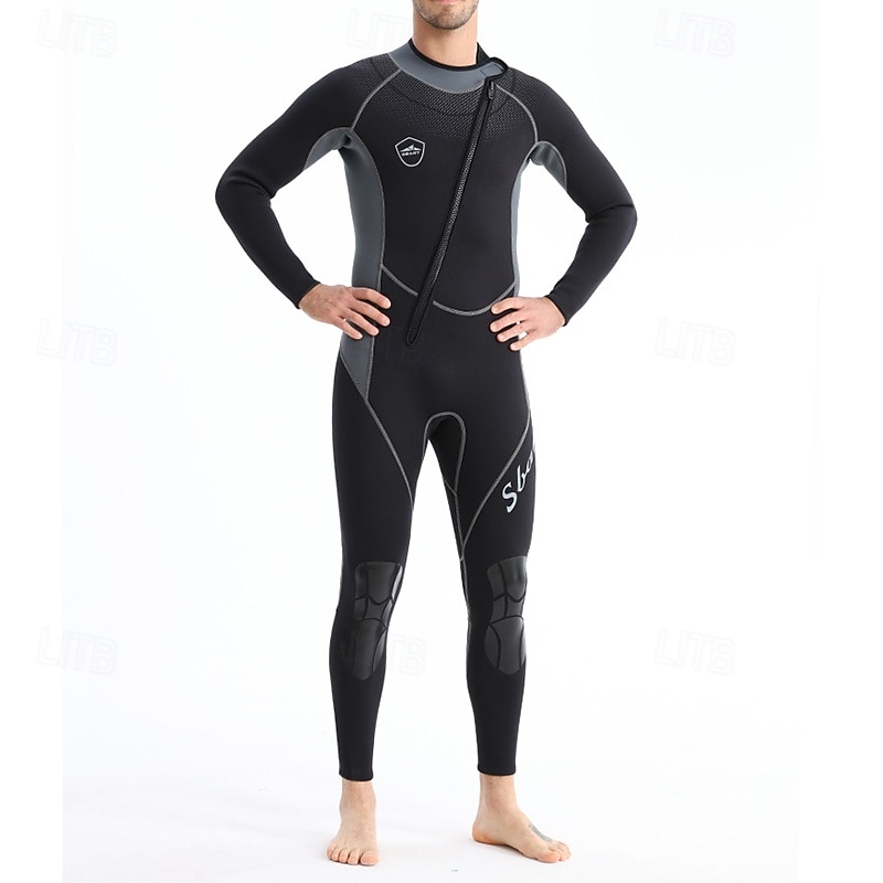 Men's 1.5mm Neoprene Diving Suit Full Wetsuit Rash Guard Stretchy Long Sleeve Front Zipper - Surfing Snorkeling Scuba Patchwork Winter 2026 - $75.99 –P4