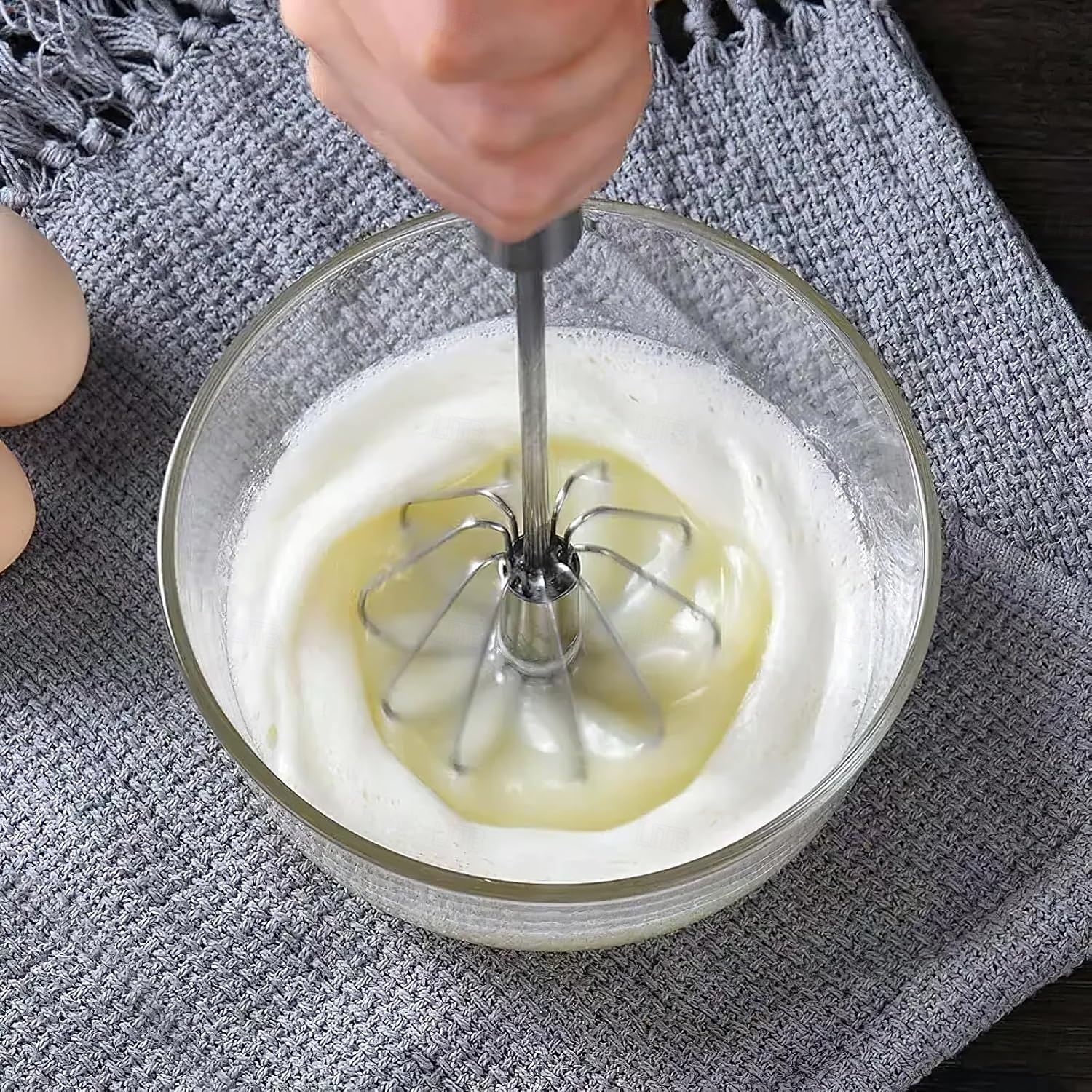 2026年 ステンレススチール製の卵泡立て器、手動回転式泡立て器、多目的ミルク泡立て器、手動ミキサー、攪拌機、混ぜる、泡立てる、叩く &かき混ぜる（33cm/13インチ）  コレクション – $10.99 –P6