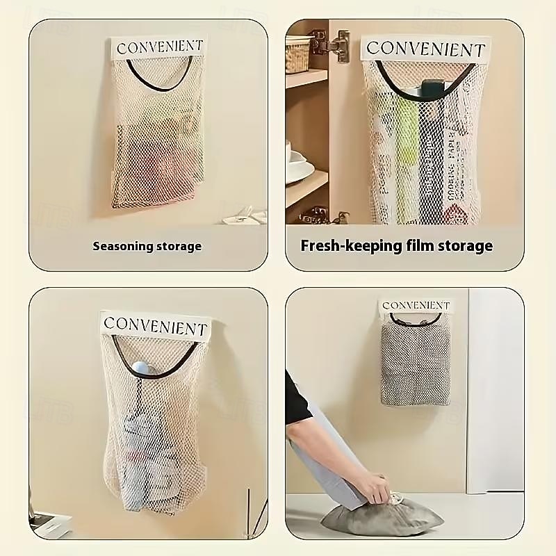 2pcs Large Capacity Mesh Storage Wall-mounted Multifunctional Storage Bag Suitable for Vegetables Fruits Groceries Underwear-Socks Storage Bag Reusable Kitchen Storage and Organizing Tool 2026 - $9.99 –P2
