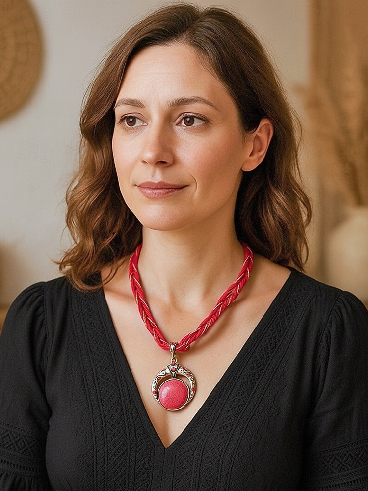 Naisten boheemi metalliseoskaulakoru monivärisellä helmiköydellä, ainutlaatuinen riipusmuotoilu, täydellinen arkeen ja juhlaan 2026 - $9.99 –P2