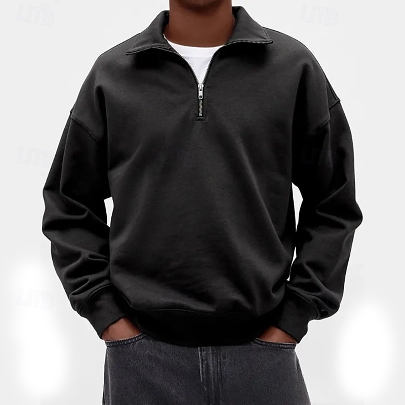 Men's Sweatshirt Pullover Hoodie Sweatshirt Quarter Zip Sweatshirt White Purple Standing Collar Plain Quarter Zip Casual Daily Sports & Outdoor Streetwear Cool Sportswear Spring &  Fall Clothing 2026 - $24.99 –P4