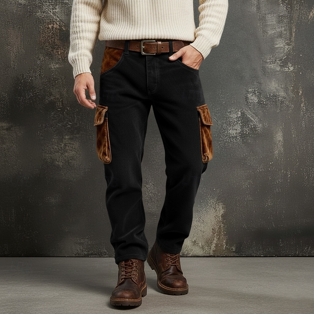 Per uomo Pantaloni Cargo Pantaloni in velluto a coste Pantaloni da Lavoro Elastico in vita Multi-tasche Gamba Dritta Patchwork Traspirante Lunghezza intera Casuale Quotidiano All'aperto Vacanza Moda del 2026 a $31.99 –P4