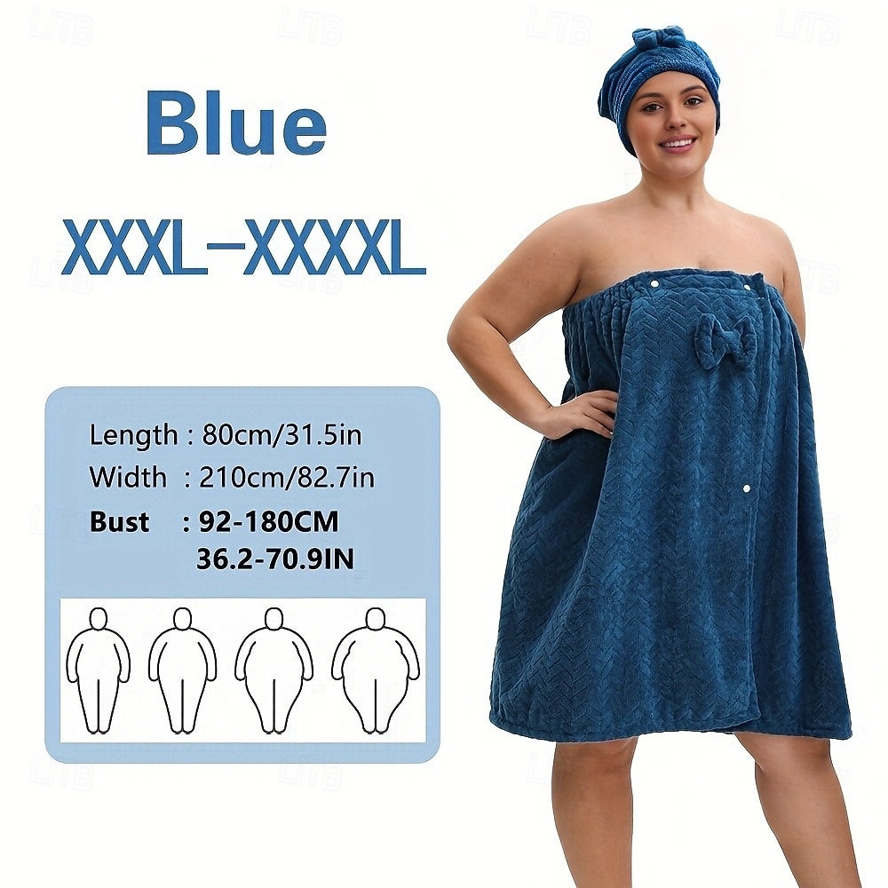 Set rochie fără bretele cu imprimeu floral și căciulă de baie pentru femei, prosop de baie moale și absorbant, halat de baie de vară și cască pentru uscarea părului, articole esențiale confortabile 2026 - $26.69 –P6