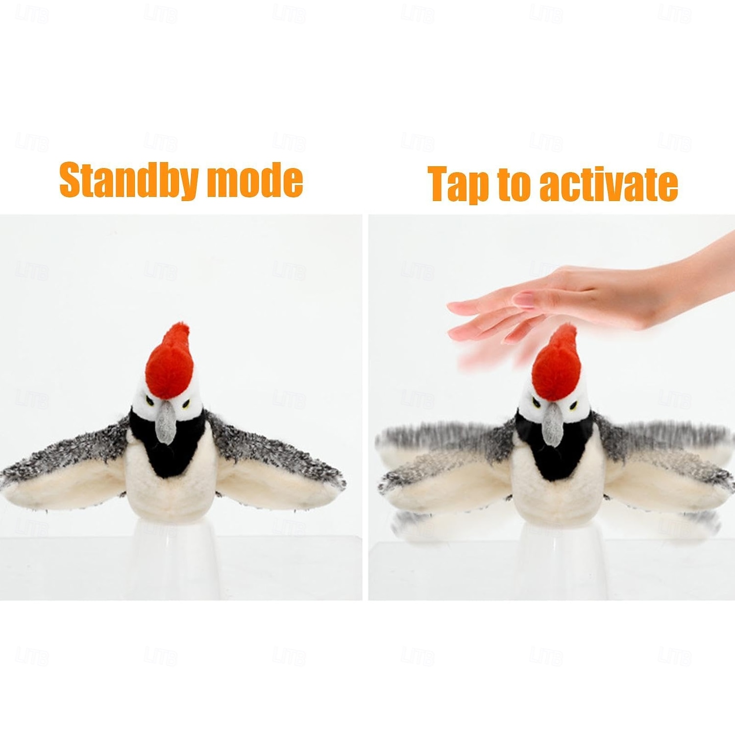 fliegendes Vogelspielzeug – Plüschkatzenspielzeug, USB-betriebenes Katzenspielzeug | Aktiviertes Kätzchenspielzeug mit Klappen und Geräuschen 2026 - $25.99 –P8