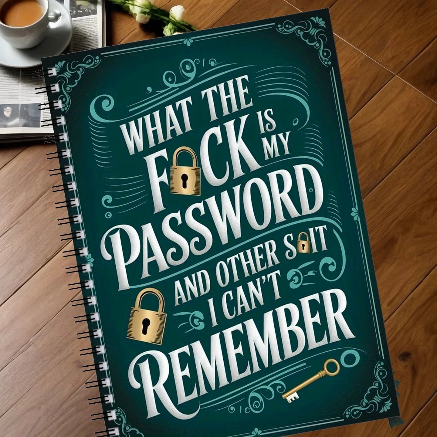 Spiral Password Notebook - Secure Password Organizer with Lock Design, for Home Office, Internet, Computer, Scrapbooking - Password Keeper Journal with Spiral Binding - Ideal for Passwords, Login 2026 - $14.39 –P6