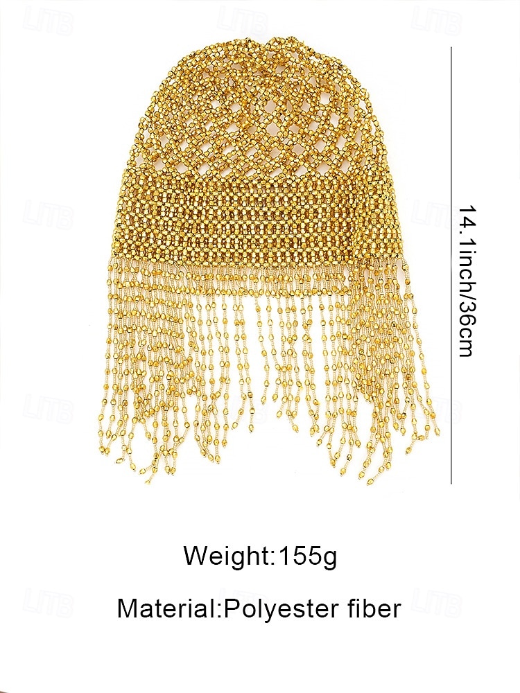 Dames Mardi Gras Beade Hoofddoek met Plastic Kralen Meerdere Kleuren Elegante Ontwerp Perfect voor Carnaval  Masker Bals 2026 - $19.99 –P16