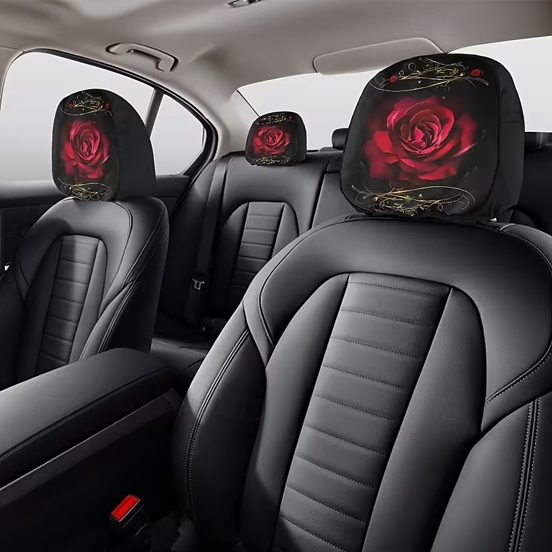 2pcs Cute Flower Love Heart Print Headrest Covers, Valentine's Day Heart-Eyed Girl Car Headrest Protector, Interior Decor, No Filling, Easy to Install and Wash, Suitable for Long-Distance Travel Naps 2026 - $14.99 –P10