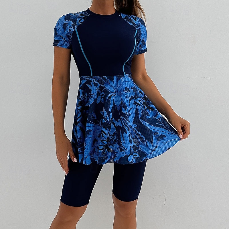 Per donna Costumi da bagno Due pezzi Shorts Costume da bagno Patchwork Vacanza Abbigliamento da Spiaggia Grafico Girocollo Maniche Corte Costumi da bagno del 2026 a $33.99 –P3