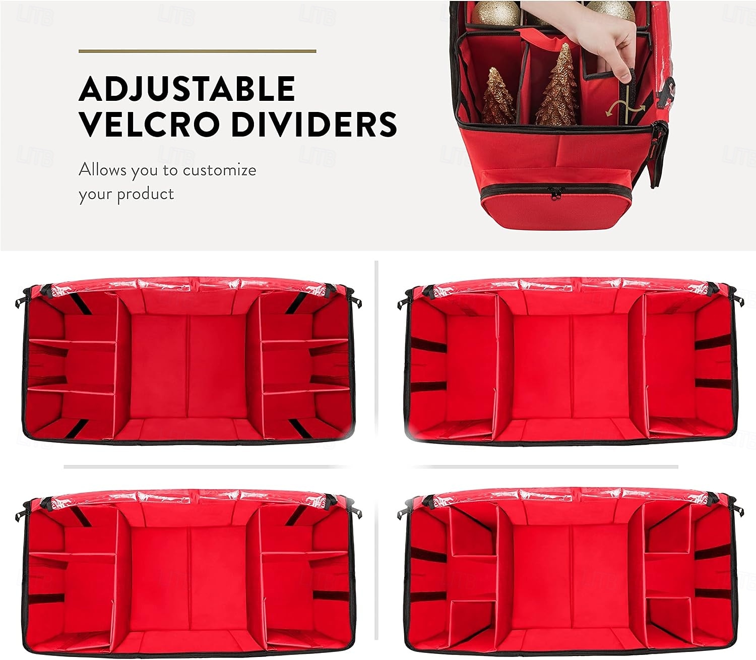 allt-i-ett förvaringslåda för julgranskulor &dekorationsbehållare - lättåtkomliga, avtagbara brickor, rymmer 73 ornament - justerbart utdrag för figurer och fickor för dekoration - svart 2026 - $80.99 –P2