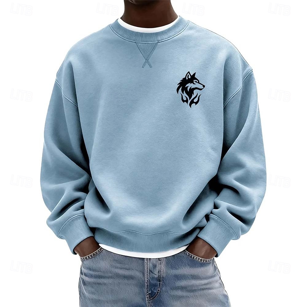 Per uomo Grafico Lupo Felpa Manica Lunga Felpe Girocollo Classico Athleisure Quotidiano Casa Autunno Inverno Blu Nero Verde Abbigliamento progettista Stampa Grafica S M L XL 2XL 3XL del 2026 a $26.99 –P2
