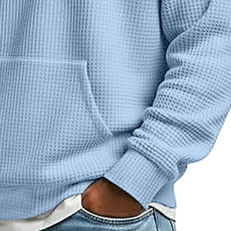 Per uomo Felpa con cappuccio Felpa con cappuccio a nido d'ape Blu Nero Verde chiaro Verde militare Viola Con Cappuccio Semplice Tasca a marsupio Sport & Outdoor Casuale Quotidiano senza stampa del 2026 a $28.99 –P10