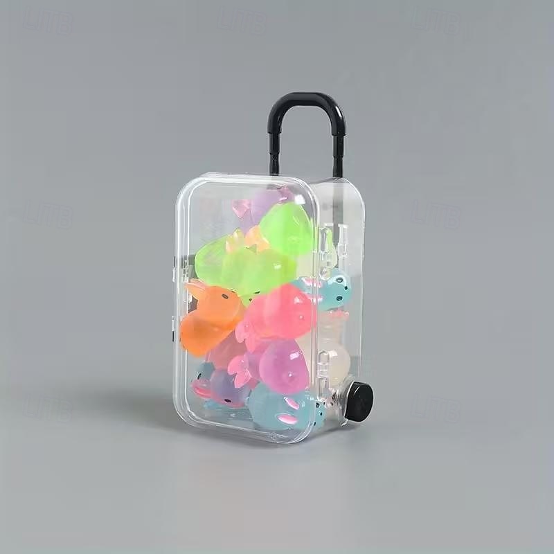 20 светящихся в темноте пасхальных фигурок кроликов с мини-чемоданом, миниатюрные светящиеся кролики для наполнения пасхальных яиц, корзинок, украшения стола, сказочного сада, коллекционные 2026 - $15.99 –P6