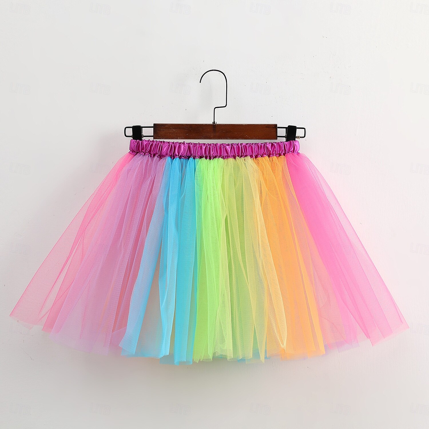 DAZZTIME Gonna a Tutù Arcobaleno da Donna,Arcobaleno Tutu,con Cerchietto per Capelli,Tracolla,Gonna in Tulle,per Carnevali,Costumi di Halloween