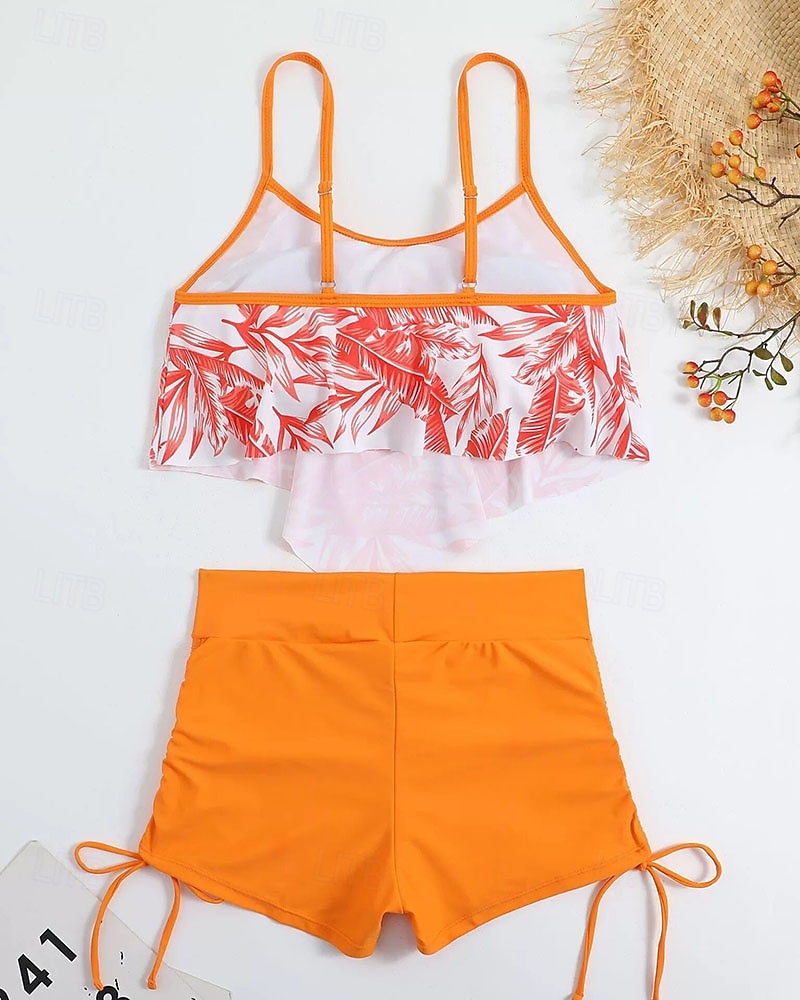 Damskie Strój kąpielowy Tankini 2-częściowa Tropikalny Ultra lekki (UL) Elastyczny Bez rękawów Kąpielówki Surfing Nurkowanie z rurką Lato 2026 - $18.99 –P13