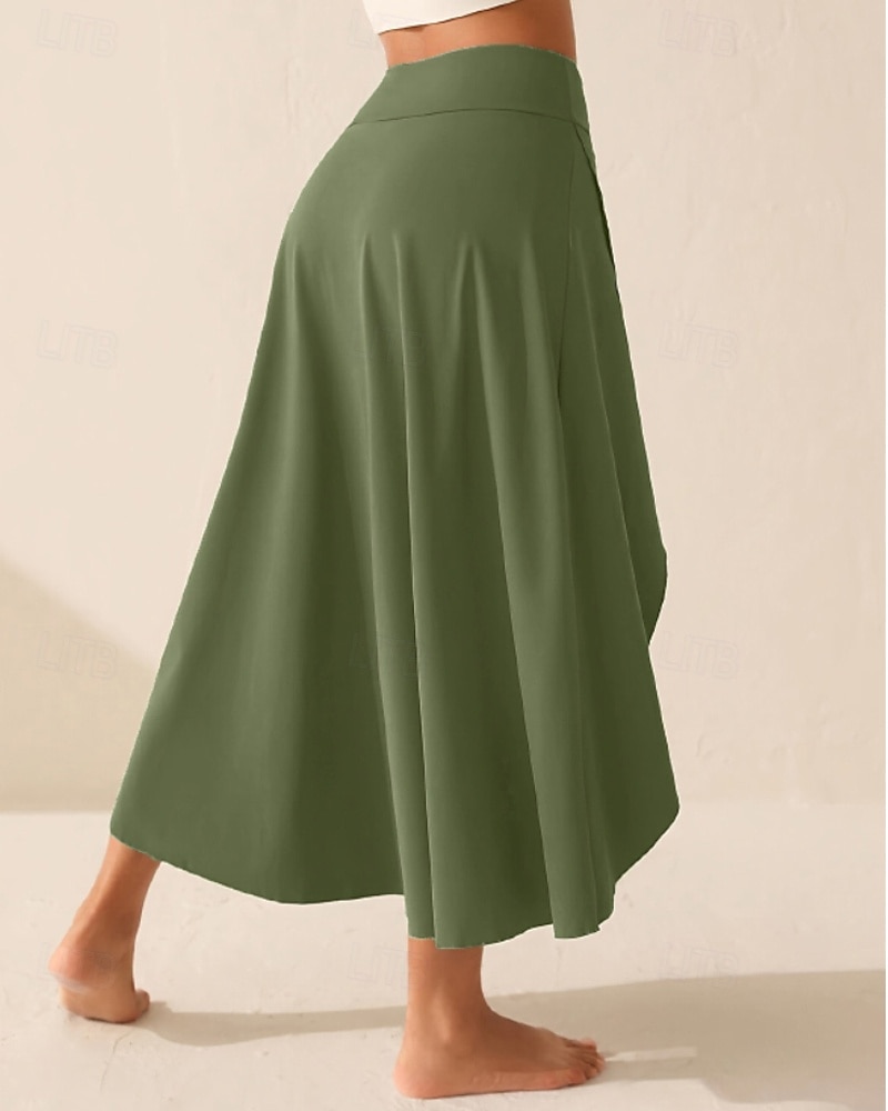 Mulheres Elegante Estilo bonito Médio Cintura Alta Saias Tecido Franzido Hem irregular Sem Elasticidade Diário Praia Preto Vermelho Azul Roxo Verão de 2026 por $16.99 –P2