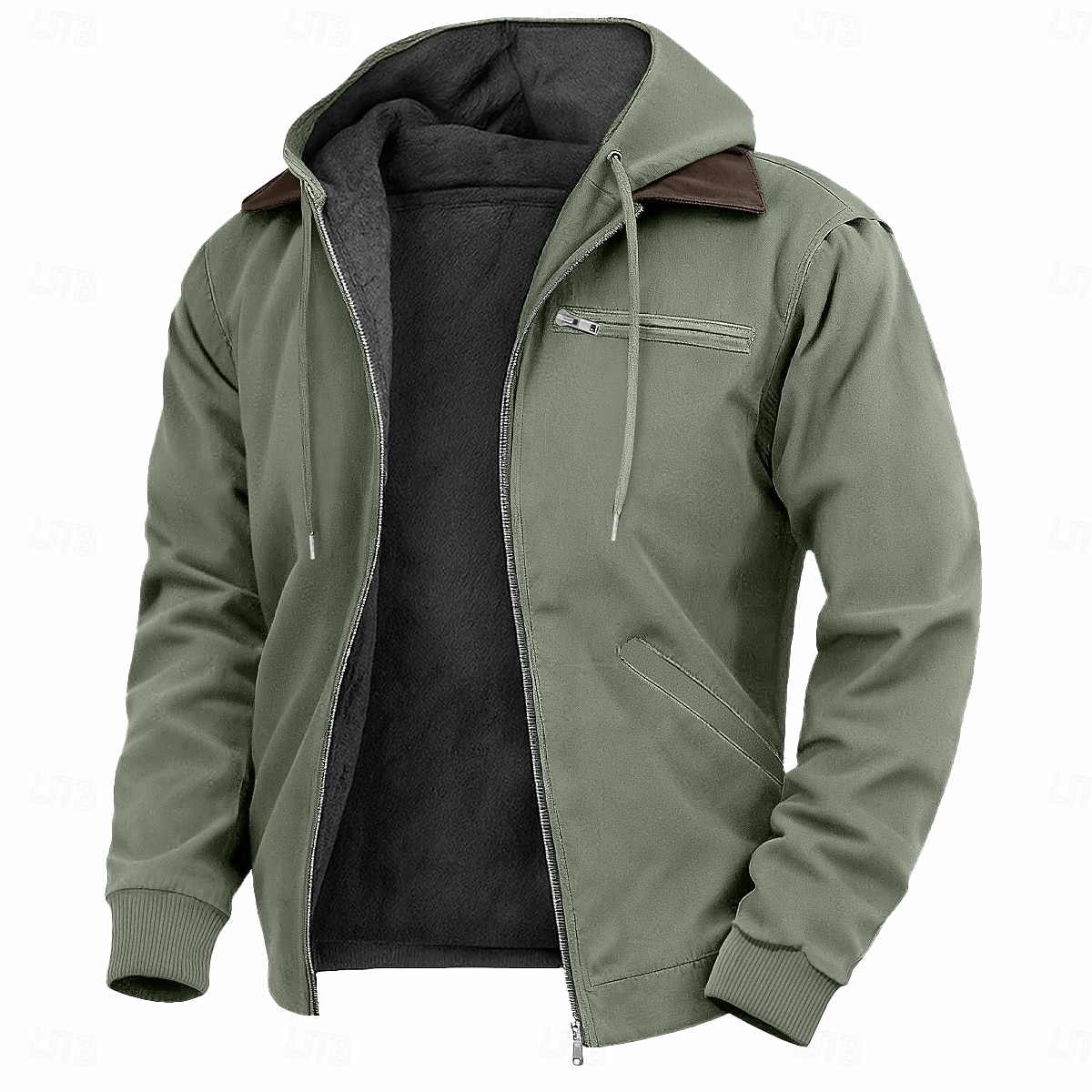 Per uomo Felpa con cappuccio Felpa con cappuccio a zip intera Felpa con cappuccio in pile Felpa con cappuccio foderata in pile Blu Marrone Verde Grigio Con Cappuccio Semplice Cerniera Sport & Outdoor del 2026 a $45.99 –P3