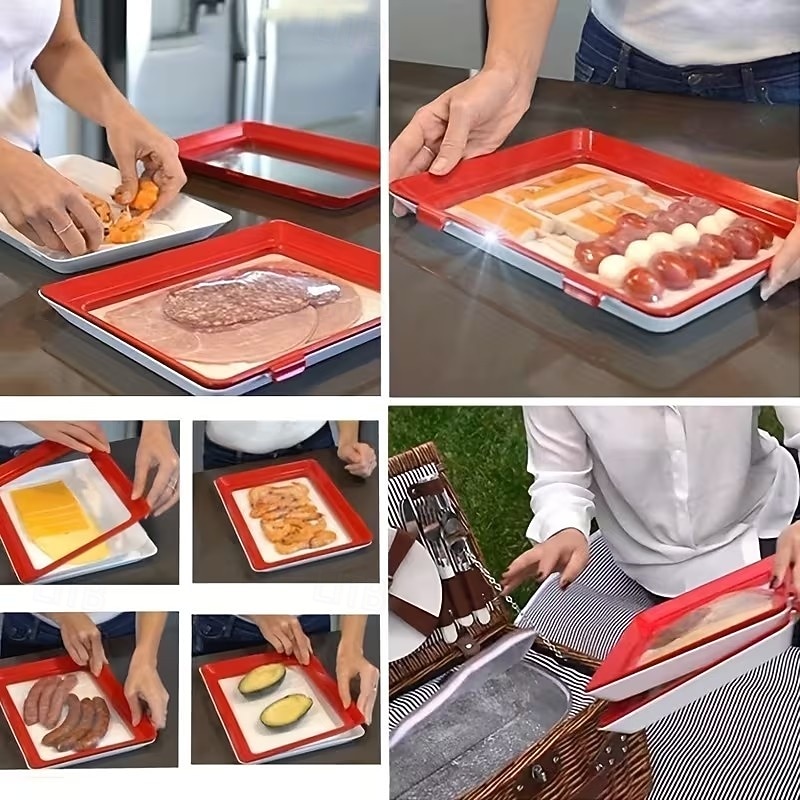 Conjunto de 2/4 recipientes empilháveis para armazenamento de alimentos na geladeira com vedação a vácuo, caixas organizadoras de cozinha de alta qualidade para frutas, verduras, pão e carne. de 2026 por $16.99 –P7