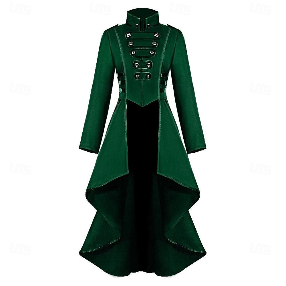 Retro Vintage Punk & Gothic Medieval Coat Masquerade Tuxedo Vampire Plague Doctor Formal Style Vintage Style Solid Colored Fancy Dress Men's Women's Steampunk Christmas Halloween Carnival Party 2026 - $58.99 –P1