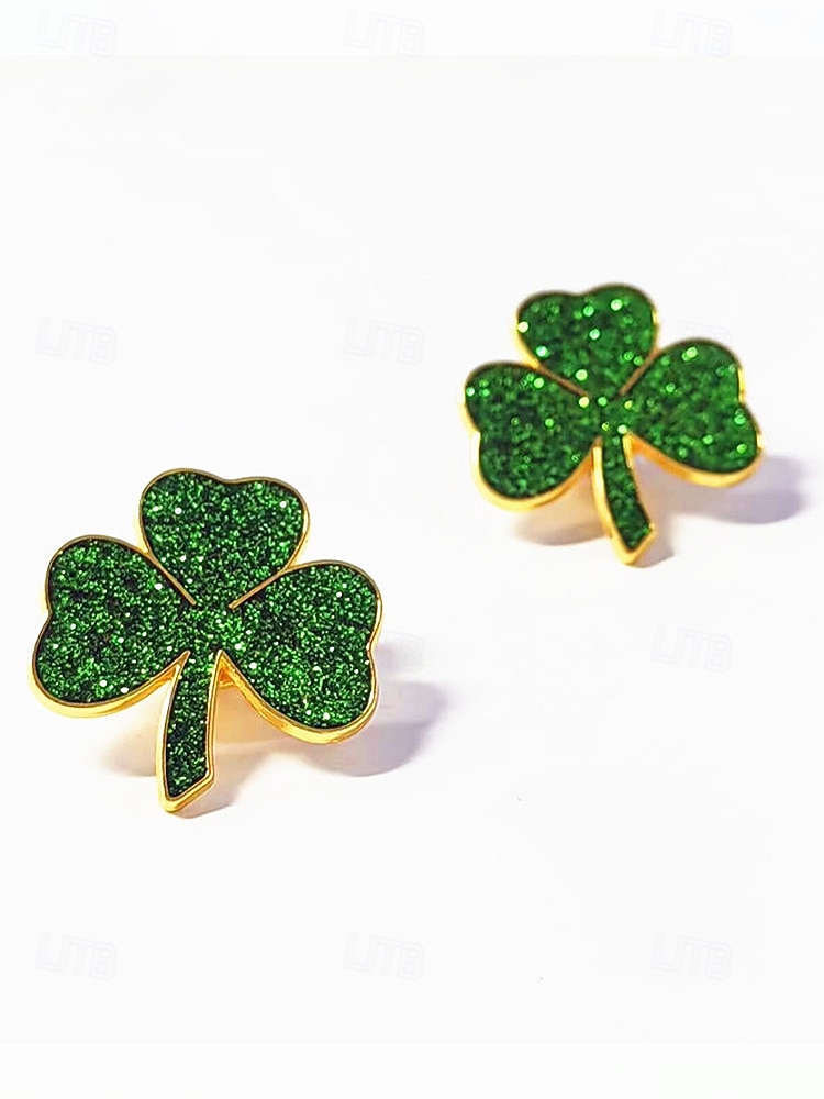 Női Szent Patrik-napi lóhere bross kitűzőkészlet, ötvözet anyagból, 4 darabos lóhere kitűzőkészlet, elegáns és ünnepi ír stílus kalapokhoz, dzsekikhez, táskákhoz, felvonulásokhoz, partikhoz és ünnepi ünnepségekhez 2026 - $11.99 –P7