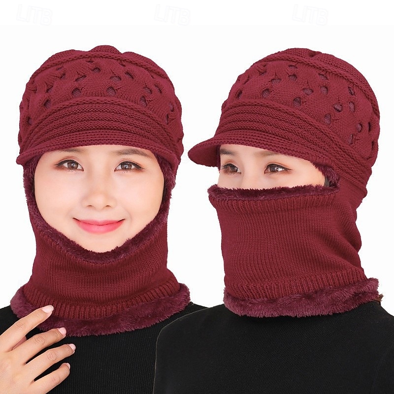 Dam Hatt Vinter hattar Vindtät Varm Dagligen Utomhus Gata Stickad Ren färg 2026 - $14.99 –P3