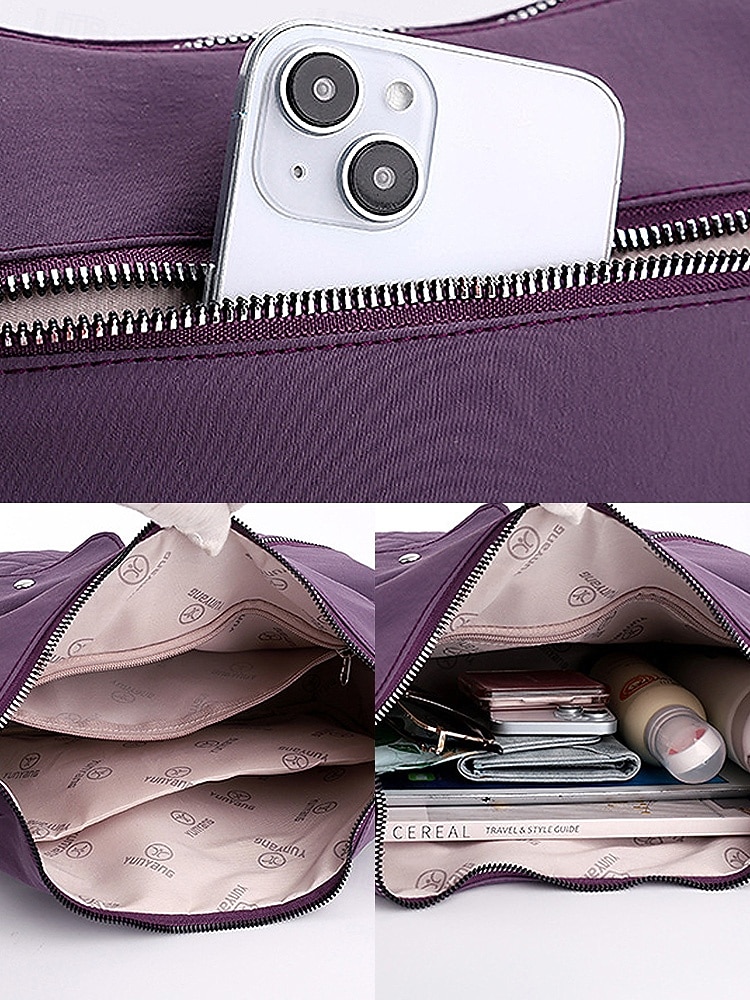 Женская стеганая нейлоновая сумка через плечо с множеством карманов — вместительная водонепроницаемая сумка для путешествий, работы и повседневного использования. 2026 - $26.99 –P11