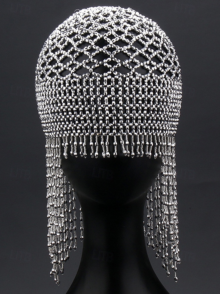 Dames Mardi Gras Beade Hoofddoek met Plastic Kralen Meerdere Kleuren Elegante Ontwerp Perfect voor Carnaval  Masker Bals 2026 - $19.99 –P7