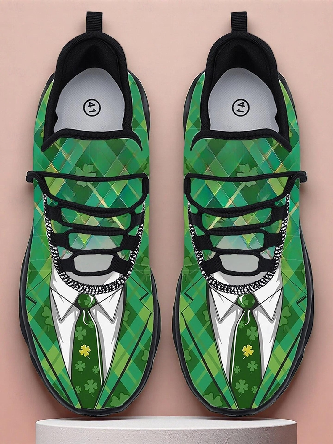 Men's St. Patrick's Day Sneakers – Fun Green Shamrock and Argyle Pattern, Lightweight, Ideal for Celebrations and Festive Occasions 2026 - $46.99 –P3
