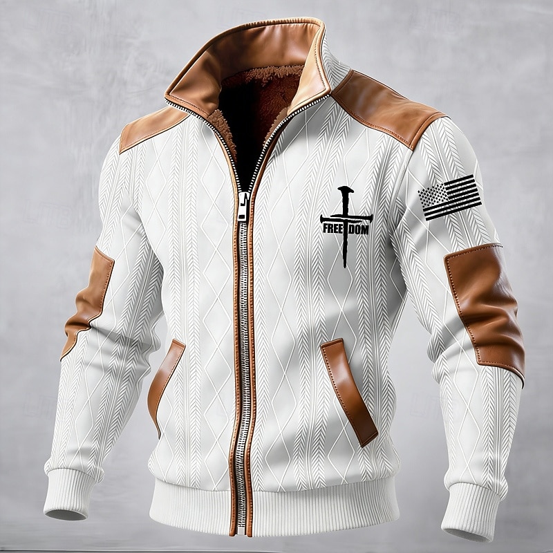 Per uomo Cappotto Invernale Giacca in Pile Giacca Casual Quotidiano All'aperto Calore Termico Jacquard Tasca Autunno Inverno Bandiera Blocco di colori Streetwear Quotidiano Collo alla coreana Regolare del 2026 a $51.99 –P5