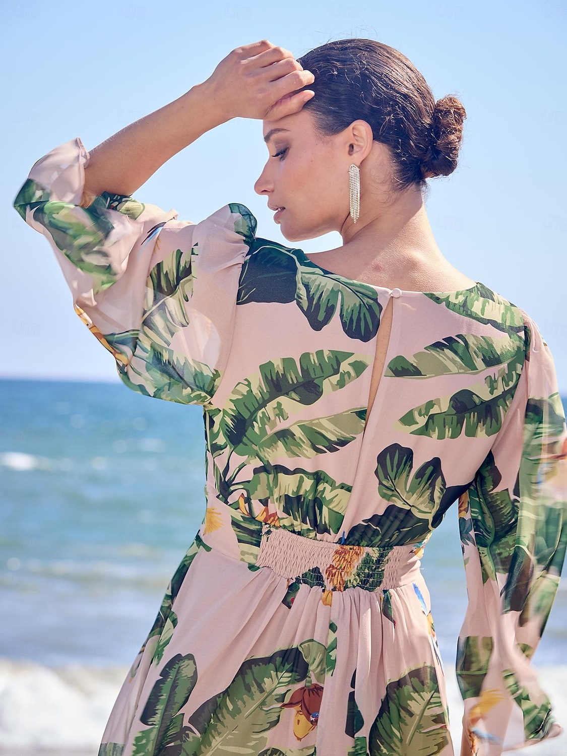 2026年 シフォンボタニカルプリントのゆったりとしたマキシドレス、バケーション  コレクション – $22.49 –P6