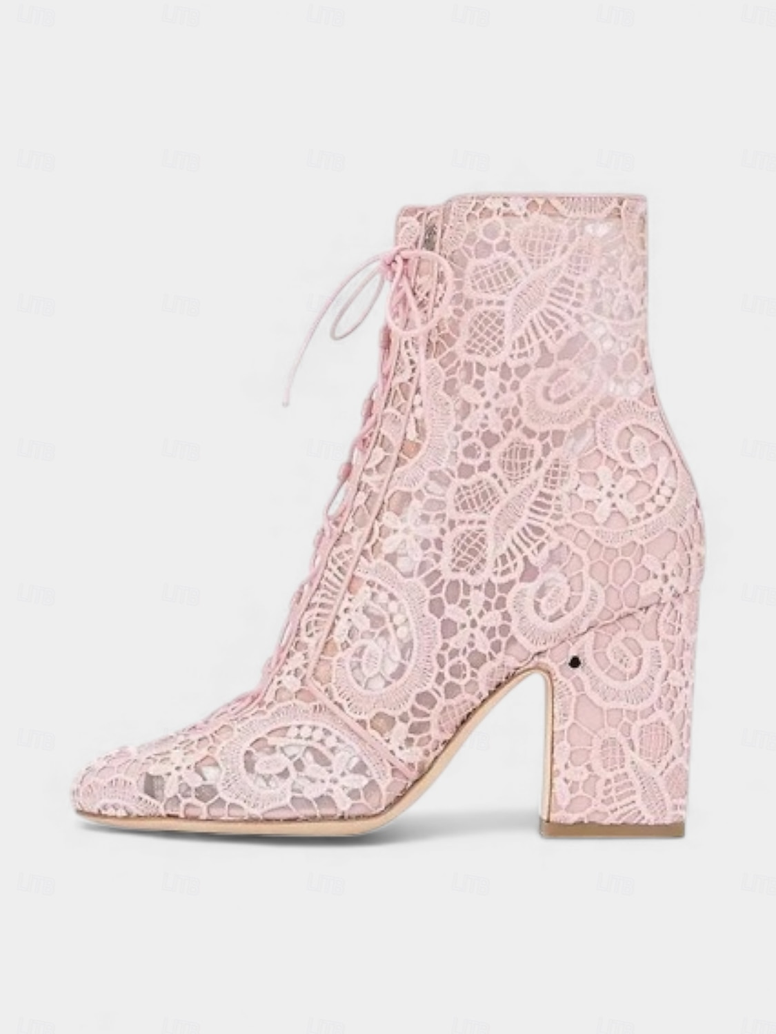 Women's Mardi Gras Pink Lace-Up Festival Ankle Boots – Stylish Chunky Heels for Carnivals, Parades and Celebrations 2026 - $109.99 –P3