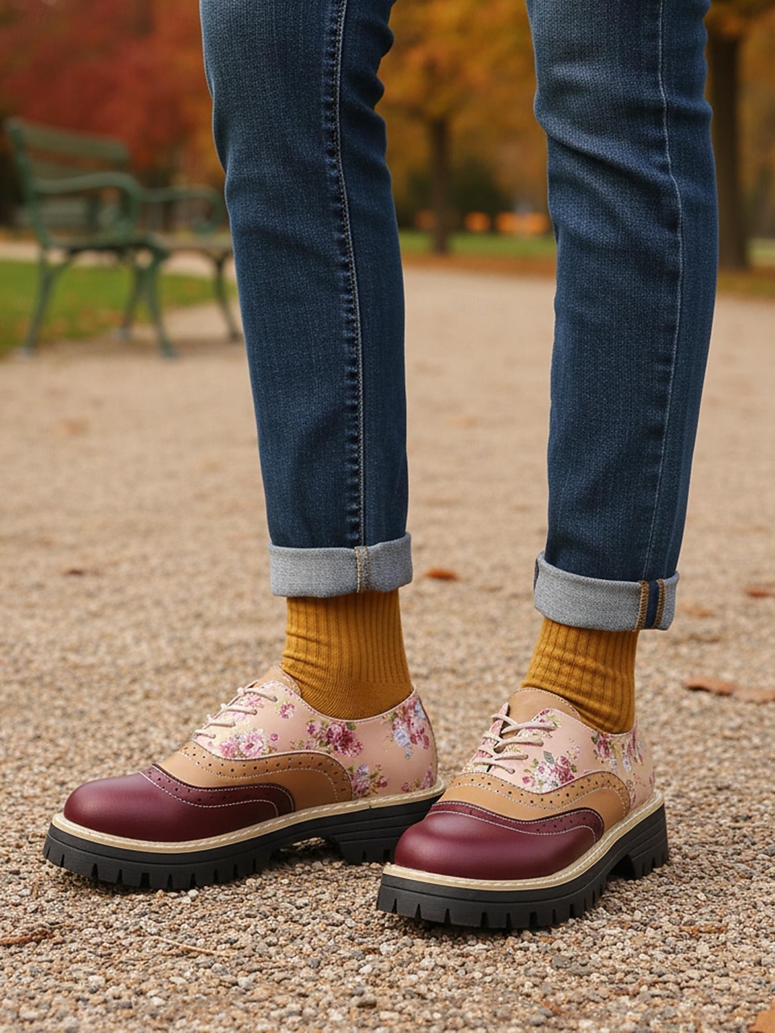 Γυναικεία vintage φλοράλ πλατφόρμες brogues της δεκαετίας του 1970 – ρετρό λουστρίνι με κορδόνια από συνθετικό δέρμα για casual εξόδους, street style και καθημερινή χρήση 2026 - $32.99 –P1