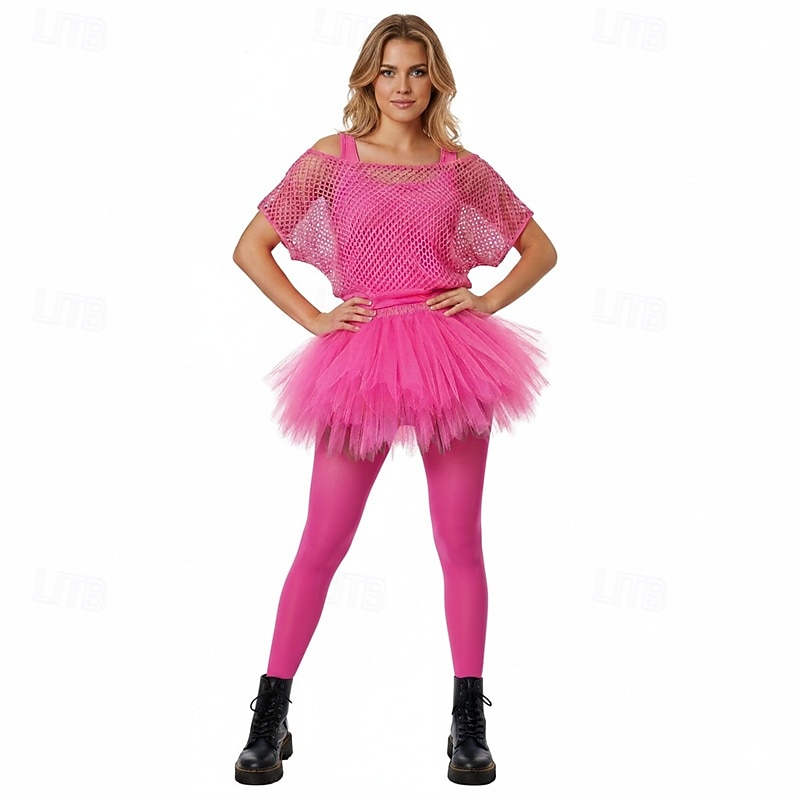 Fancy kostuum Tule rok Tutu-rok Jaren '50 Jaren '80 Meerlaags Gezwollen Neon Volwassenen Dames Halloween Carnaval Feest Prestatie Dansballet Aankleden 2026 - $27.99 –P3