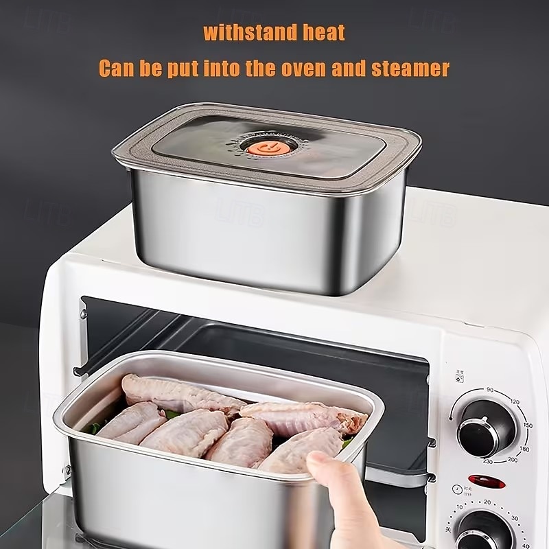 6-delade 50.72oz rostfria matförvaringsbehållare, lunchlådor för kylskåp och frys, hållbart köksförvaringsset 2026 - $35.99 –P6