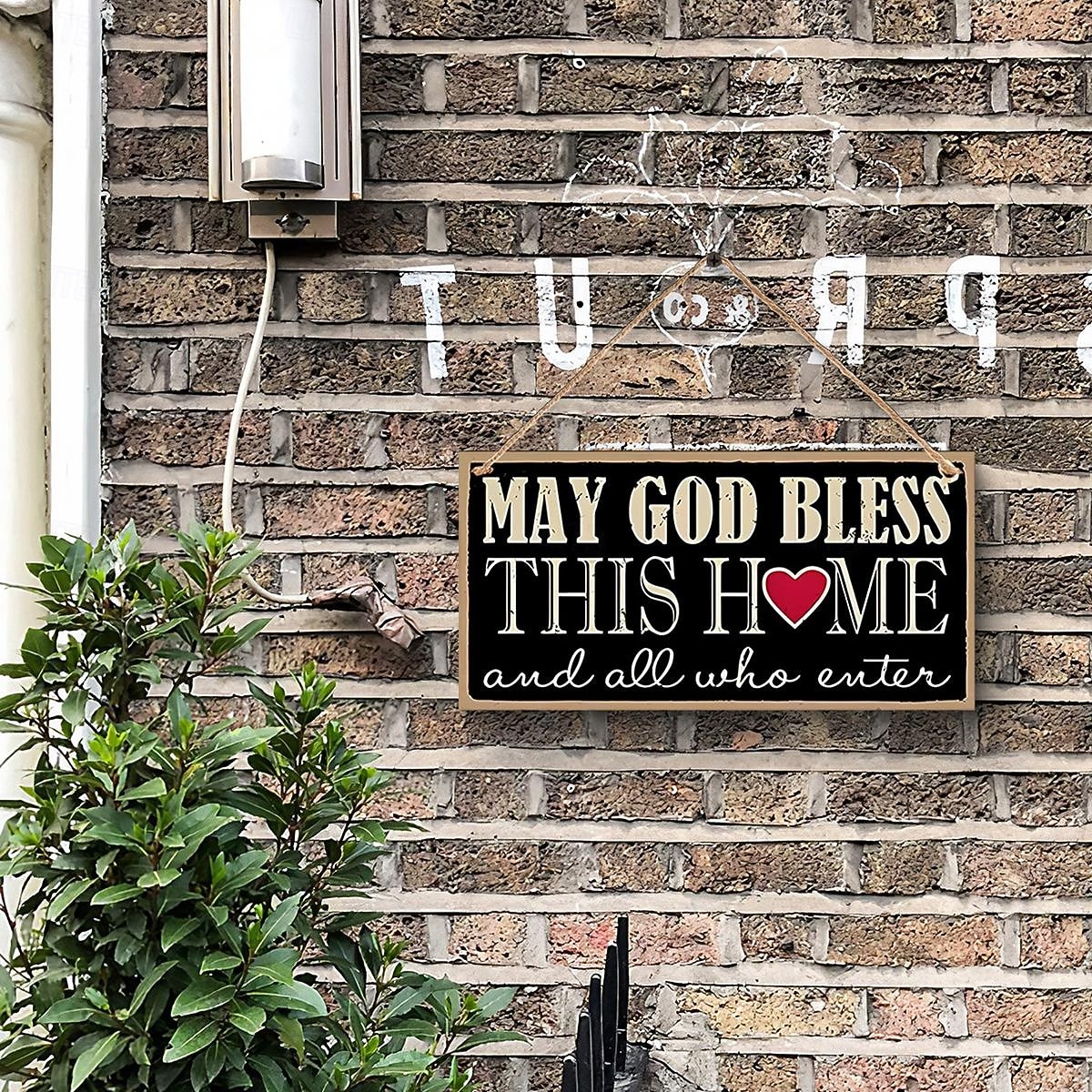 Valentine's Day Minimalist Rectangular Hanging Sign with Red Heart and English Text – Lightweight Wood Wall Decor with Black Background for Room, Home, Café, Restaurant, Weddings 2026 - $2.99 –P7