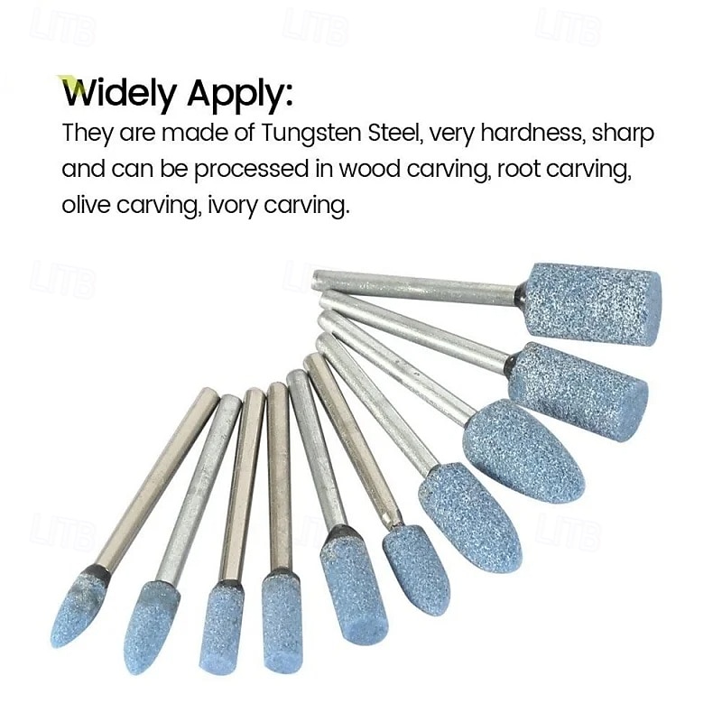 10 Pack 1/8 Shank Abrasive Mounted Stone Grinding Bits Sanding Drill Bit for Rotary Tool Flap Wheel for Grinding Polishing Deburring Ferrous Metal 2026 - $8.99 –P4