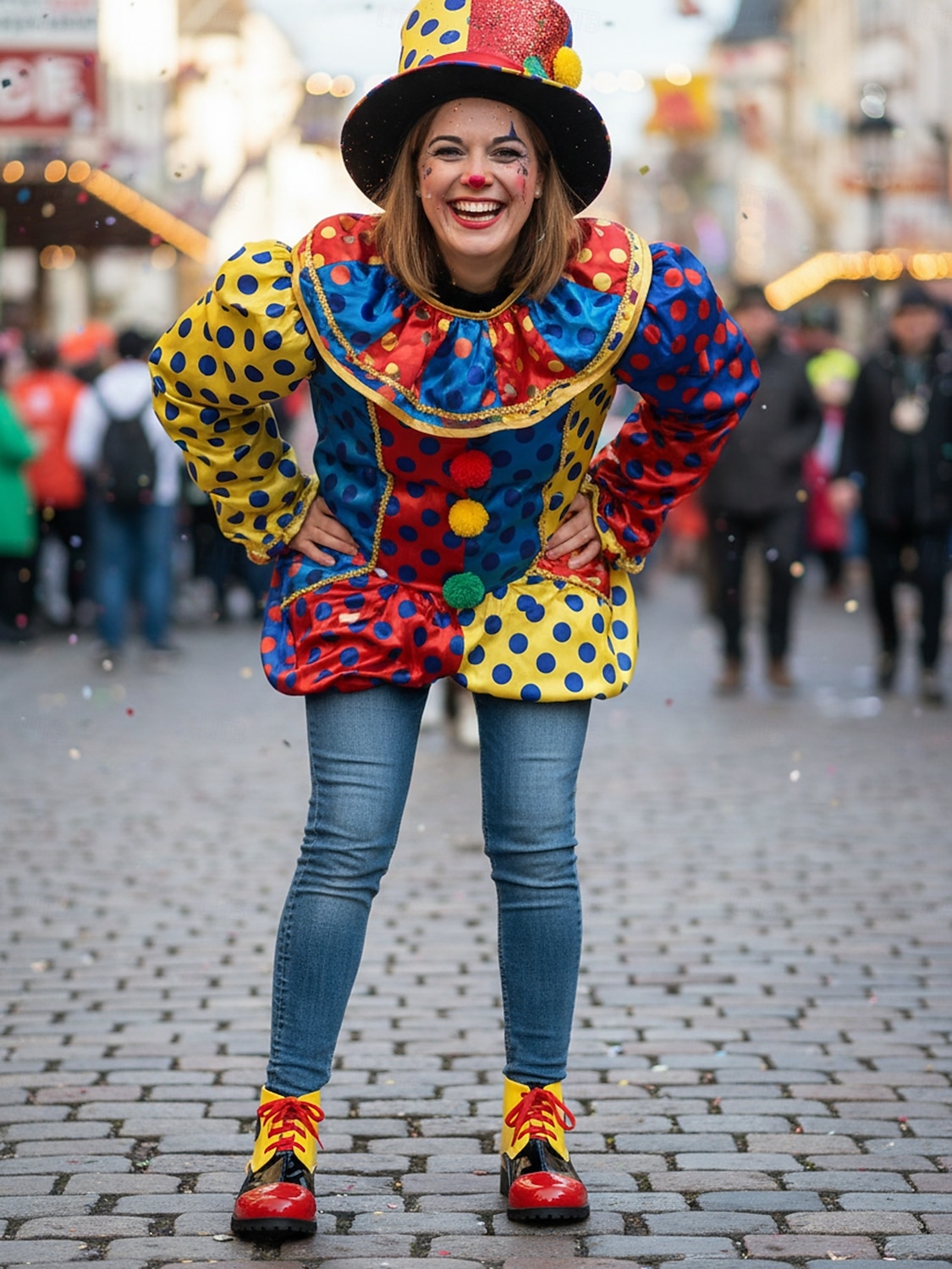 Γυναικεία Μαρντί Γκρά Κόκκινα Παπούτσια Πρόσω خلف Παπούτσια Μασκέ για Καρναβαλικό Κόσμο Κλόουν Κοσπλέι  Χάλοουιν 2026 - $46.99 –P5