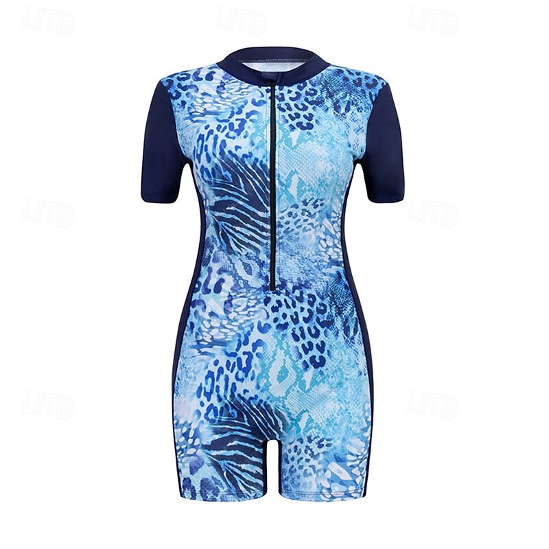 Per donna Top sottomuta Costume da bagno Costumi da bagno Tropicale Con zip Ultra Leggero (UL) Protezione UV Elastico Manica Corta Costume da Bagno Surf Snorkeling Estate del 2026 a $27.99 –P15