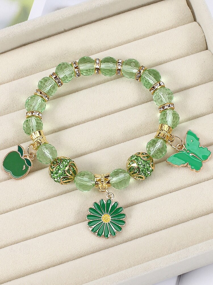 سوار ساحر للنساء بمناسبة عيد القديس باتريك، مزين بقلادة على شكل نبتة البرسيم الأخضر، بتصميم خرز متعدد الأنماط، مصنوع من سبيكة معدنية وكريستال صناعي، مجوهرات احتفالية أيرلندية للنساء 2026 - $7.99 –P9