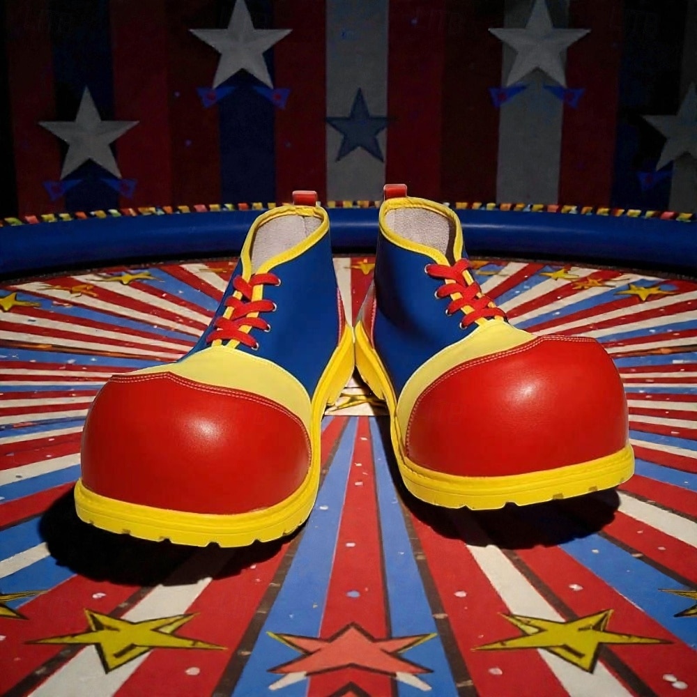 Männer Mardi Gras Echtes Leder Clownschuhe Bunte Übergroße Zehen Karnevalsstiefel Strapazierfähige Schnürschuhe für Paraden Festivals und Zirkusaufführungen 2026 - $109.99 –P2