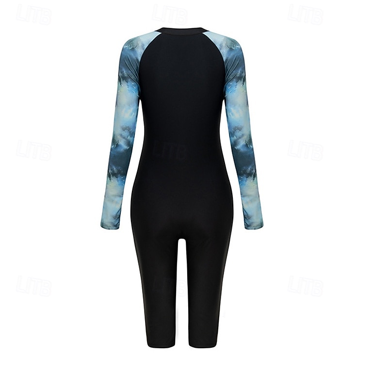 Pentru femei Bariere Iritatie Costum de baie One Pieces Grafic Peteci Inchide fermuarul Protecție UV Înaltă Elasticitate Manșon Lung Costume de Baie Surfing Scufundare Snorkeling Primăvară 2026 - $30.99 –P7
