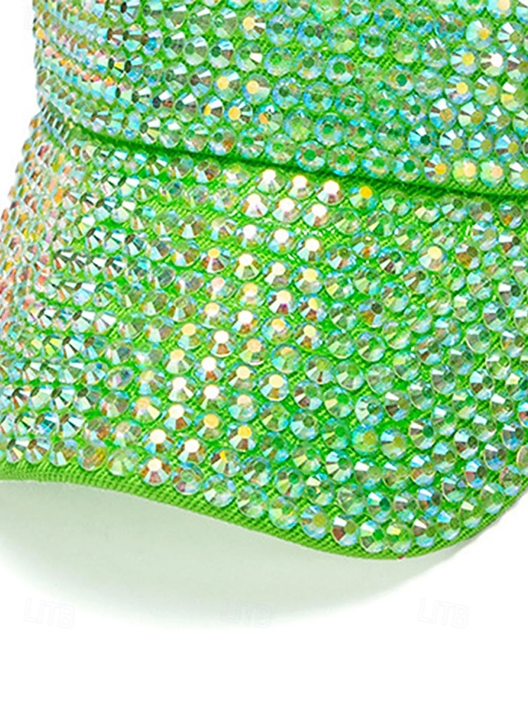 Casquette unisexe ornée de strass, en polyester, décoration scintillante, disponible en plusieurs couleurs, idéale pour la Saint-Patrick, le carnaval et au quotidien. de 2026 ? $14.99 –P12