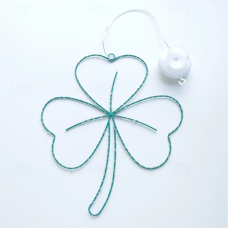 Szent Patrik-napi ír lóhere fű ablaklámpa AAA elemes beltéri erkély hálószoba nappali étkező fali dekoráció lámpa 35cm/13.78inch 2026 - $16.49 –P3