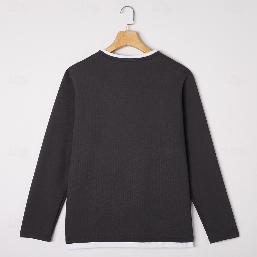 Pánské Vaflové tričko Tričko Waffle Henley košile Dlouhý rukáv Tričkový Do V Celý rok Pevná barva Tradiční a retro Na běžné nošení falešný dva kusy Ležérní Domů Venkovní Fialová Top tričko pro muže 2026 - $25.99 –P10